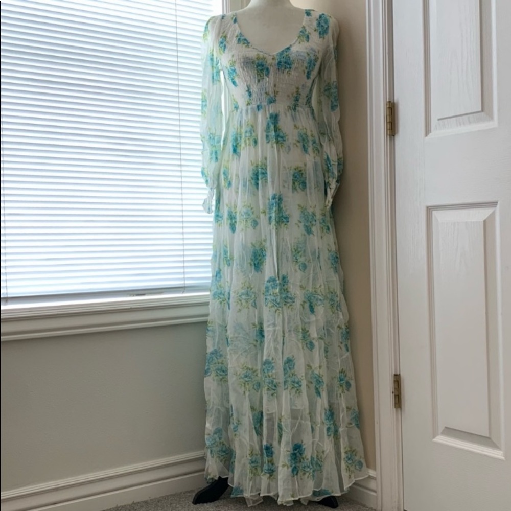 NWOT Zimmermann Breeze Shirred Silk-Georgette Dress - Picture 4 of 8
